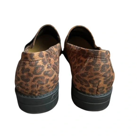 JustFab Leopard Chunky Loafers Vegan Leather Danika Women’s Shoes Sz 8 - Picture 3 of 7